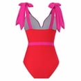 thumbnail image 2 of WREESH Womens One Piece Swimsuits Fashion Solid Color Flounce Tight Fitting Bikini Swimsuit Sleeveless Bathing Suits Hot Pink, 2 of 9