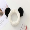 thumbnail image 4 of Makeup Headbands, Women's Fashion Plush Headband Hair Loop Elastic Coral Fleece Headband with Cute Pompoms for Washing Face Shower Spa Mask, 4 of 5