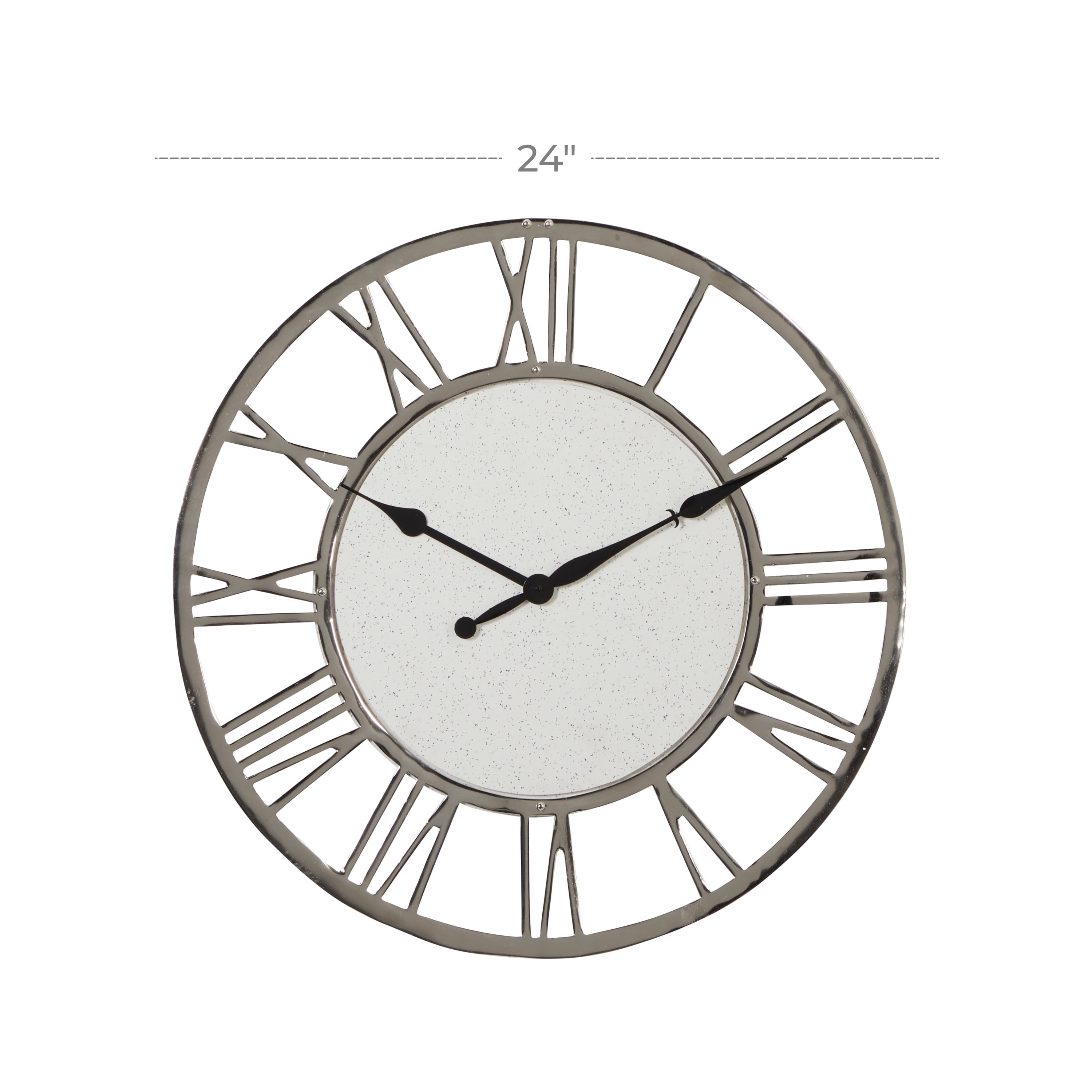 DecMode 24" White Marble Wall Clock
