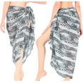 thumbnail image 3 of HAPPY BAY Women's Bikini Sarong Swimwear Swim Cover up Skirt Summer Wraps Swimsuit Beach Wrap Coverups for Women Beachwear One Size Grey, Animal, 3 of 5