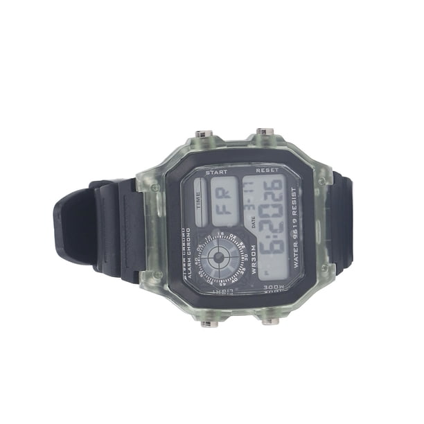 Reloj Electrónico, Efecto Luminoso De Segunda Sincronización, 12 24 Horas, Espejo De Resina Acrílica, Reloj Deportivo Para Hombre Para Uso Diario En El Trabajo