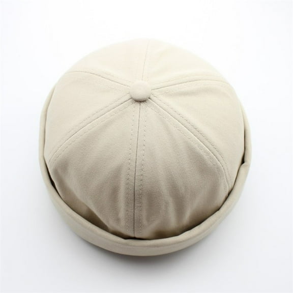 Brimless Solid Color Cap for Men and Women Casual Docker Style Headwear