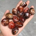 thumbnail image 4 of VIVIDELLE 1x Natural Sardonyx Carnelian Palm Stone Crystal Polished Silk Banded Lace Agate, 4 of 9