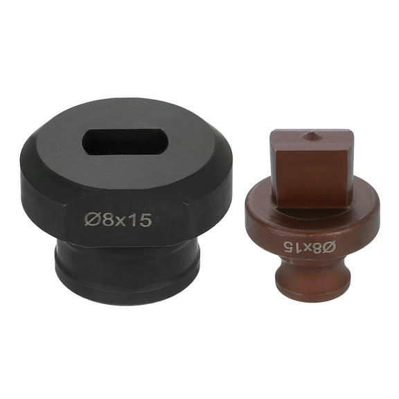 Hydraulic Hole Punch Die 8x15mm Slotted Hole 40Cr Steel Electric Punching Kit for MHP-20 JP-20 Electric Punching Machine, Burgundy & Black