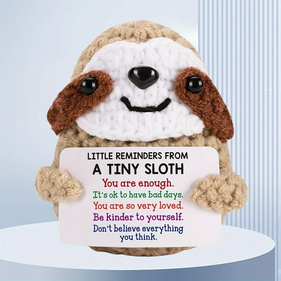Mini sloth, female emotional support crochet plush ball companion, cute birthday gift, unique farewell gift, office decoration, car ornament