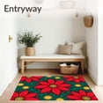 thumbnail image 3 of ODIKA 2'x3' Machine Washable Non-Slip Area Rug, Poinsettia Bloom with Radiating Petal Arrangements High Traffic Rug with Pad, Red, 614190, 3 of 8