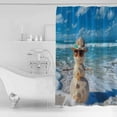 thumbnail image 4 of 60x72 Inch Shower Curtains for Bathroom Coastal Snowman Christmas Fabric Bath Curtain Decor Xmas Beach Sea Nautical Waterproof Restroom Curtains Shower Set Accessories with 12 Hooks 60 Inch, 4 of 6