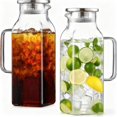 thumbnail image 1 of 2L/68Oz Jarra de Vidrio para Puerta de Refrigerador, Jarra de Agua con Tapa de filtro y Boca Ancha, Jarras Modernas con Asa Ergon&oacute;mico, Caliente y Fr&iacute;a para t&eacute;, Jugo,, 1 of 7