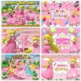 thumbnail image 2 of Princess Peach Happy Birthday Backdrop Party Banner Princess Peach Indoor Outdoor Decorations Supplies, 2 of 2