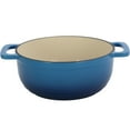 thumbnail image 3 of 6 quart cast iron dutch oven pot with lid,enameled cast iron dutch oven,featuring pot lid and heat-resistant double handles, perfect for baking, grilling, stewing, and cooking.Blue, 3 of 11