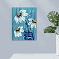 thumbnail image 4 of Bathroom Canvas Wall Decor White Daisy in Blue Bottle Theme Picture Artwork for Ready to Hang for Kitchen Bedroom Decor Size 12*16, 4 of 6