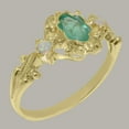 thumbnail image 2 of LBG British Made 9k Yellow Gold Natural Emerald & Opal Womens Engagement Ring - 33 size options - Size 11, 2 of 8