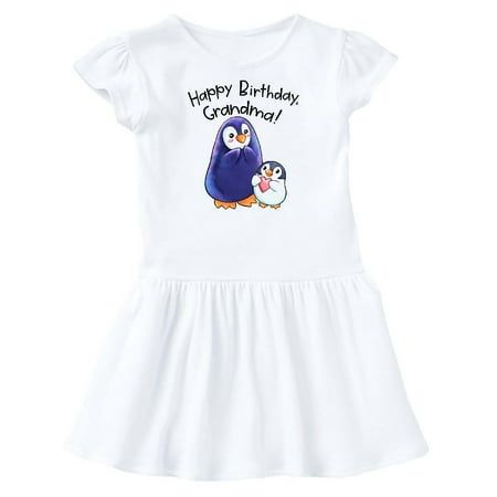 

Inktastic Happy Birthday Grandma!- Cute Penguins Gift Toddler Girl Dress