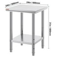 thumbnail image 6 of VEVOR Stainless Steel Prep Table, 24 x 24 x 31 Inch, 700 lbs Load Capacity, Heavy Duty Metal Worktable with 3 Adjustable Height Levels, Commercial Workstation for Kitchen Garage Restaurant Backyard, 6 of 10