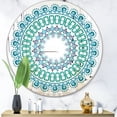 thumbnail image 2 of DESIGN ART Designart 'Blue Mandala' Printed Bohemian and Eclectic Oval or Round Wall Mirror 32in.x32in., 2 of 5