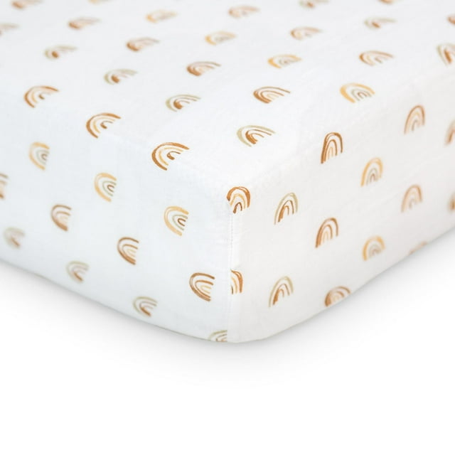 Lulujo - Baby, Infant - Boho Collection - Cotton Muslin Crib Sheet - Breathable, Lightweight