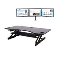 thumbnail image 1 of Rocelco Rehausseur de Bureau Réglable en Hauteur ADRB45 (Noir) & Support de Moniteur Triple (DM3), 1 of 9
