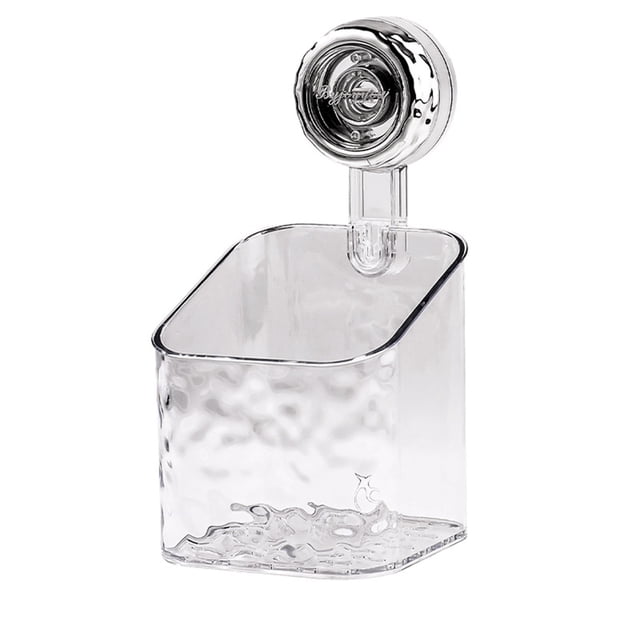 2025 New Movable Shower Shelf Suction Cup, Light Luxury Style Glacier Pattern Suction Cup Shelf, No Drill Clear Wall Multifunctional Storage Rack Holder For Bathroom,Suction Cup Bathroom Shelf (Clear)