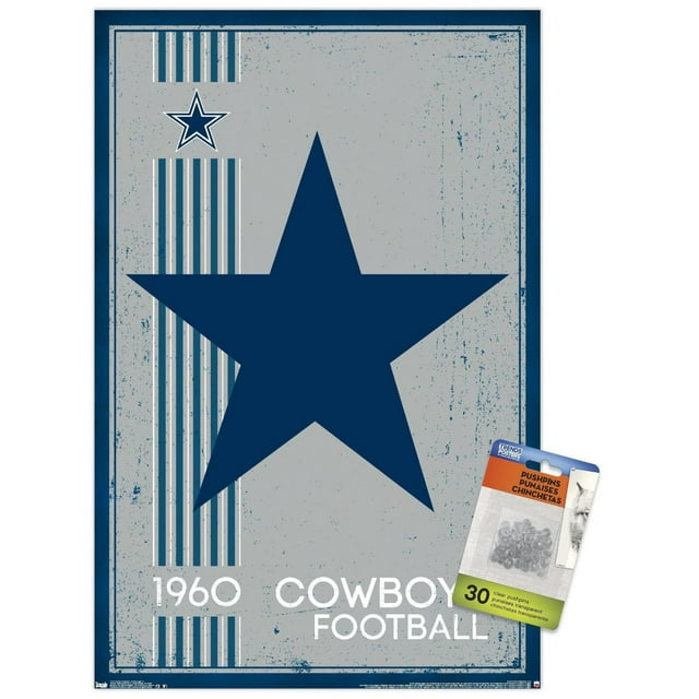 NFL Dallas Cowboys - Retro Logo 14 Wall Poster, 22.375" x 34"
