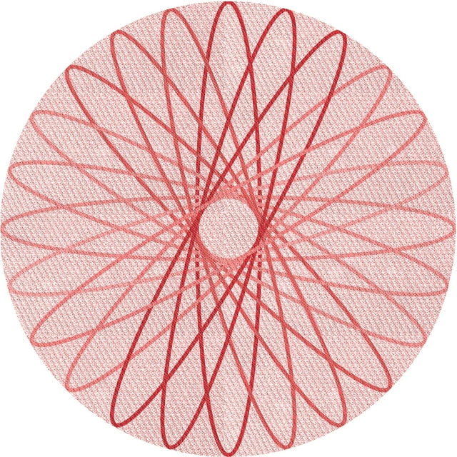 Ahgly Company Machine Washable Indoor Round Transitional Light Rose Pink Area Rugs, 7' Round