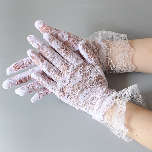 Guantes de mujer, guantes de encaje para boda, novia, fiesta, Halloween, cosplay, guantes transpirables, guantes de mujer