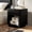 Black, variant on Mopio Brooklyn Black Oak Nightstand, Modern Farmhouse Side Table with Drawer and Storage, Fluted Panel, Curved Profile, Rose Gold Handle