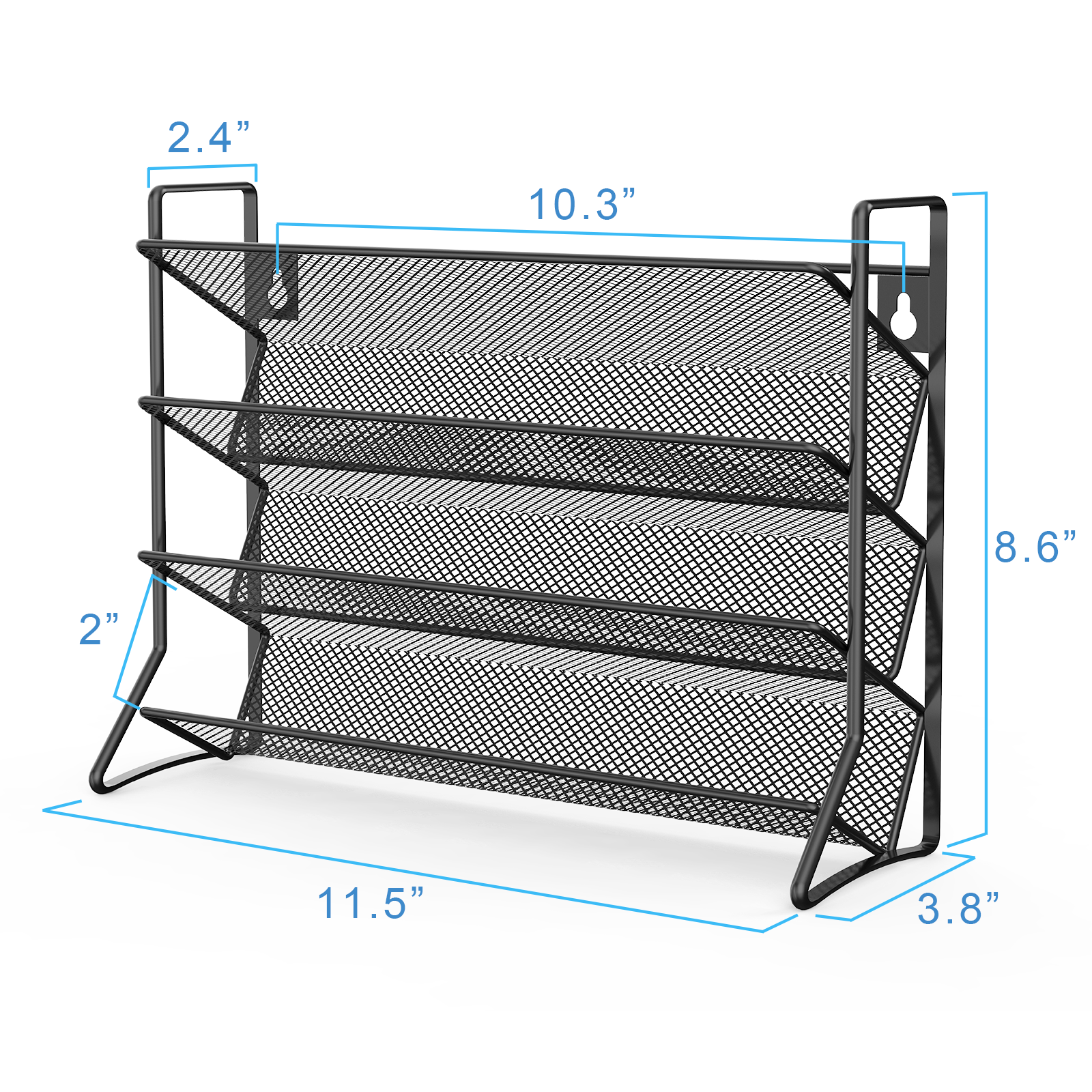 2-Pack Free Standing & Wall-Mount Black Metal Spice Racks - Holds 24 ...