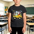 thumbnail image 2 of Big Boys Short Sleeve Shirts Tee Summer T-Shirts Casual Print Tee Loose Fit Round Neck Top for Back To School Clothes Size 10-11T, 2 of 4