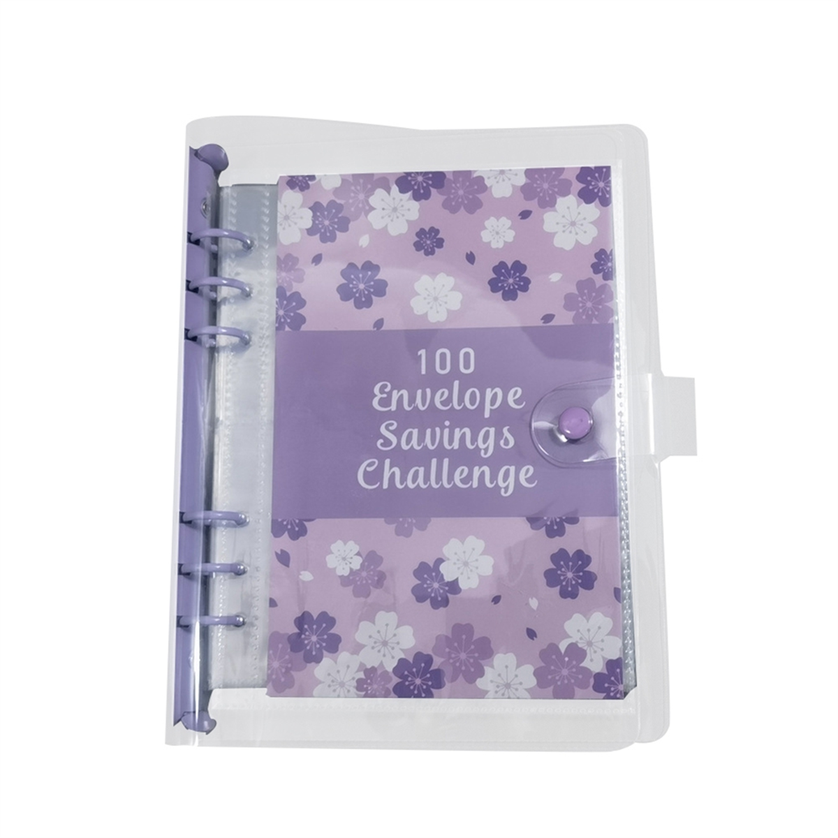 100 Envelope Challenge Binder Savings Binder for Save 5050 with Cash Envelopes for Budget Planning Purple