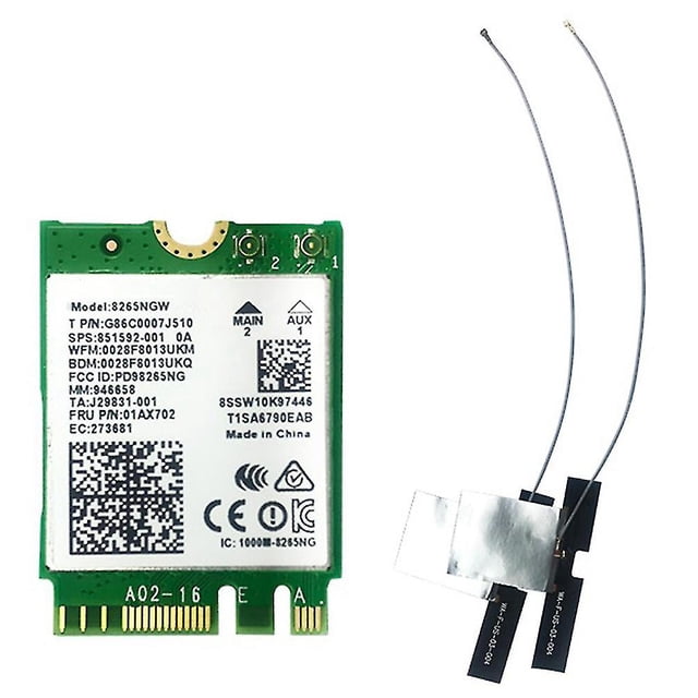 Tarjeta de red inalámbrica Ac8265, tarjeta Wifi M.2 de banda de 2,4 ghz-5ghz con antena Flexible de generación Ipex4