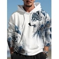 thumbnail image 3 of Sudadera con capucha para hombre nueva 2024 con estampado 3D de lobo siberiano, color negro, divertida, estilo hip hop, tendencia urbana, talla europea grande, envío gratis, 3 of 5