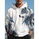 thumbnail image 4 of Sudadera con capucha con estampado 3D de lobo para hombre, estilo urbano, color verde oscuro, manga larga, con capucha, estampado de diseñador para primavera y otoño, 4 of 5