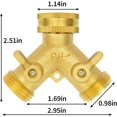 thumbnail image 3 of Hose Splitter 2 Way, Garden Hose Splitter, 100% Rustproof Brass Water Hose Splitter with Adjustable Flow Valves, Seamless Design & 2 Extra Rubber Washers - 3/4" Y Connector Hose Adapter., 3 of 8