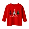 thumbnail image 3 of Girls Christmas Shirts Festive Holiday Print Long Sleeve Crewneck Tee Casual Top With Cute Seasonal Design Youth, 3 of 4