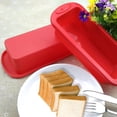 thumbnail image 2 of 2 paquetes de moldes rectangulares para hornear, moldes antiadherentes para pan, moldes de silicona para bricolaje, moldes para hornear pasteles, fácil limpieza (rojo), 2 of 5