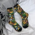 thumbnail image 5 of Hirioo Hawaiian Culture Symbols Pattern Adult Middle Tube Socks Breathable Sock Non-Pilling,Contrasting Color Design, 5 of 6