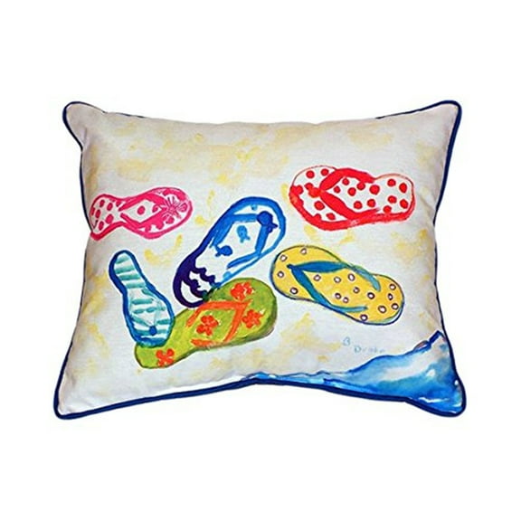 Betsy Drake ZP154 Six Flip Flops Indoor & Outdoor Throw Pillow- 20 x 24 in.