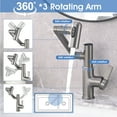 thumbnail image 4 of Cerypsa Rotated Bathroom Faucet 360 Degrees Smart LED Digital Display 3-Modes Sprayer Gray, 4 of 9