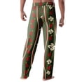 thumbnail image 4 of Adult Fashion Loose Christmas Print Casual Pants with Drawstring Elastic Waist, Comfortable Sleepwear and Loungewear Trousers for Home Use,Army Green,M, 4 of 4