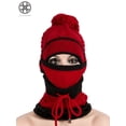 thumbnail image 6 of Luxtrada 2-in-1 Womens Men Winter Scarf Set Winter Hats for Women Warm Cute Fashionable Thickend Knitted Hat Scarf Face Cover Outdoor Winter Skiing Cap Red, 6 of 6