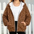 thumbnail image 5 of Zip Up Hoodie for Girls Long Sleeve Sweatshirt Leopard Print Hooded Jacket Front Pockets Trendy Fall Winter Casual Loose Fit Top, 5 of 6