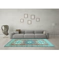 thumbnail image 3 of Ahgly Company Indoor Rectangle Geometric Light Blue Traditional Area Rugs, 7' x 9', 3 of 4