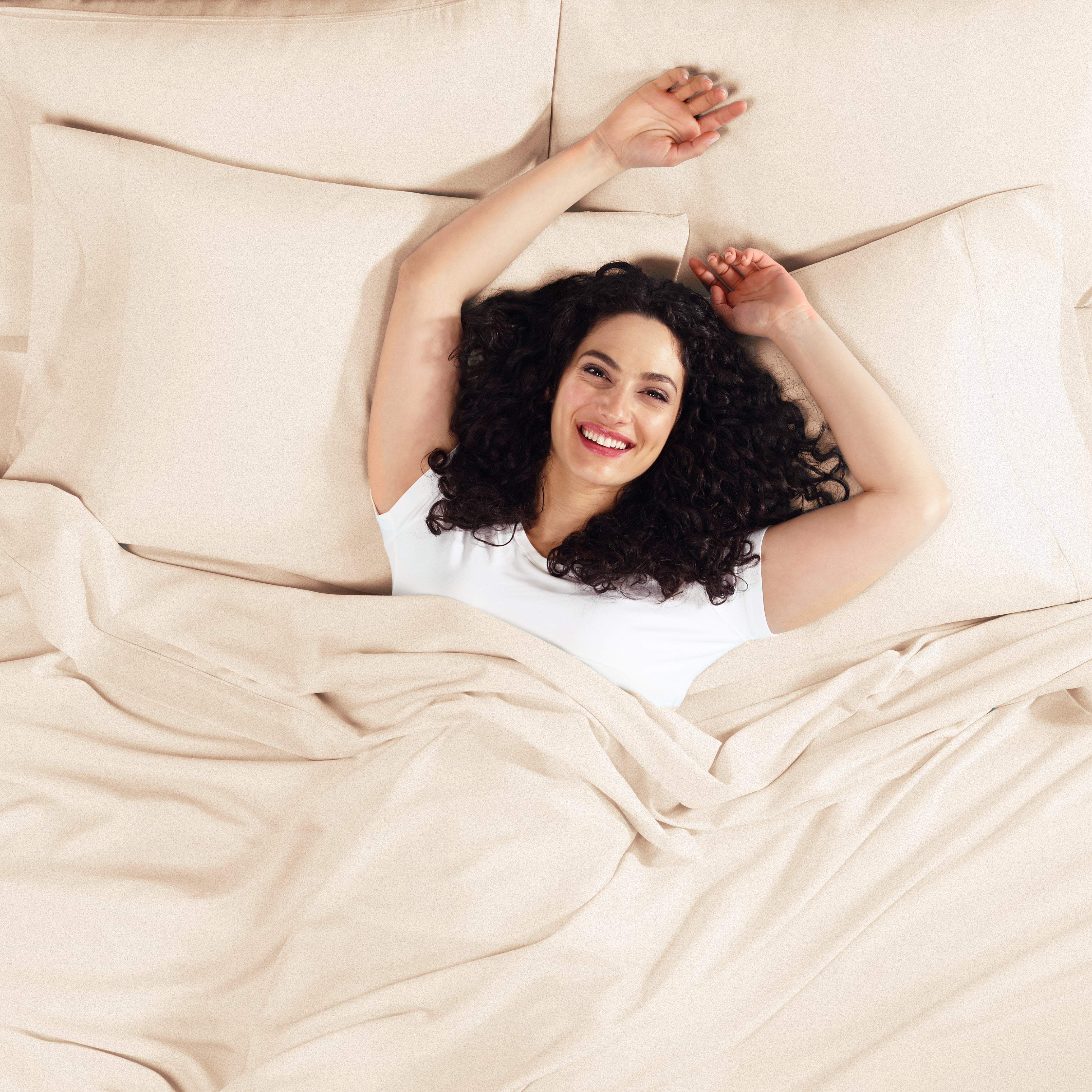 Hearth & Harbor Deep Pocket 4 Piece Solid Bed Sheet Set, 1800 Thread Count Microfiber Sheets, Full, Taupe S&