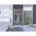 thumbnail image 6 of FM FURNITURE Rio 2-Door Wood Armoire with 1-Cabinet & One Hidden Drawer in White, 6 of 9