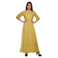 thumbnail image 1 of Moomaya Robe Longue à Col Rond à Manches 3/4 pour Femmes Grande Taille Vêtements d'Été, 1 of 3