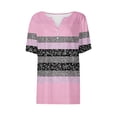 thumbnail image 6 of Olyvenn Womens Tops Dressy Casual Short Sleeve Tshirts Shirts Vintage Workout Button Down Shirts Loose Fit Summer Clothes 2026 Pink S, 6 of 7