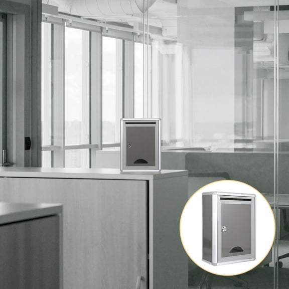 Pawsdot Grey Aluminium Alloy Mailbox with Lock Small Wall Mounted Letter and Suggestion Box