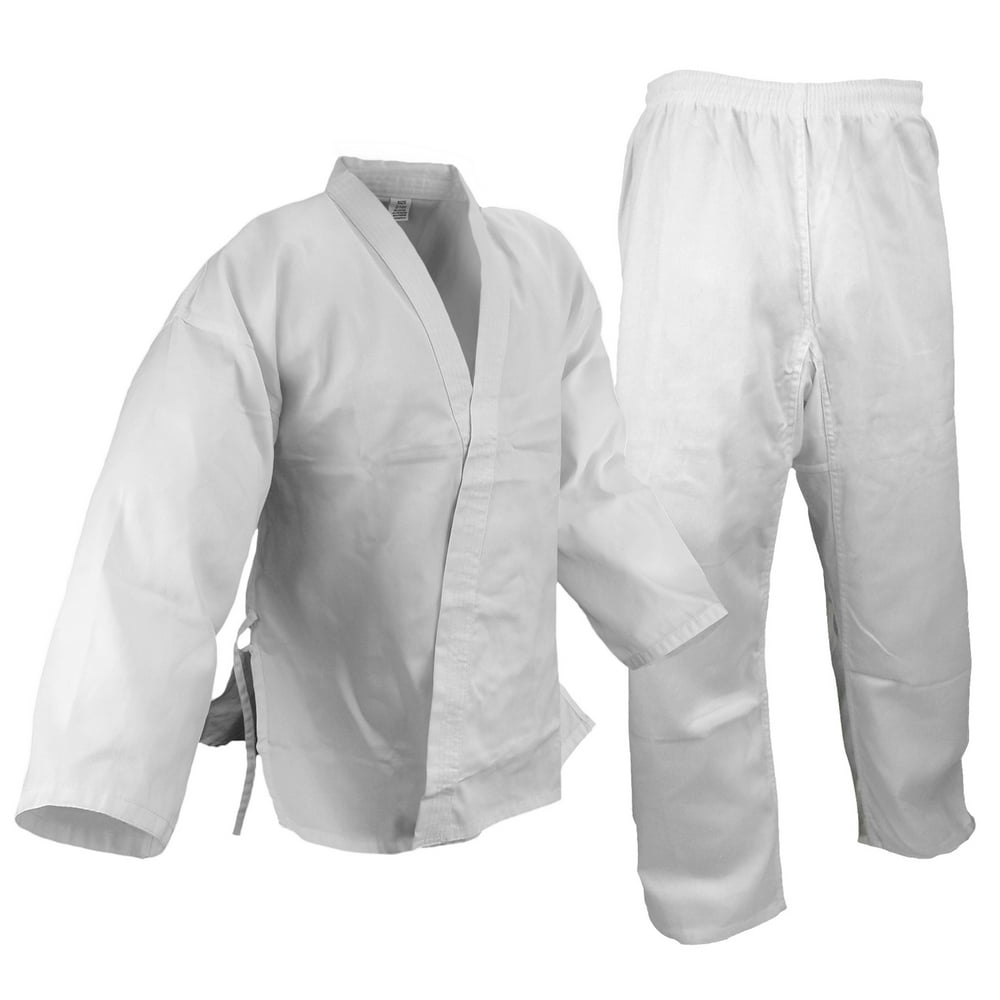 9.5 oz. Martial Arts Karate Taekwondo Uniform White Medium W't Gi