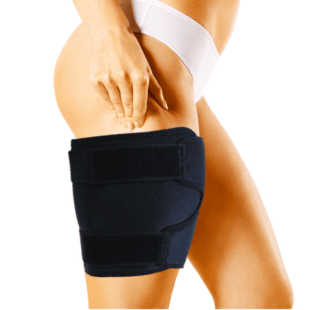 Pivit Adjustable Hamstring Compression Leg Sleeve Brace | Quad Wrap Thigh Support for Men & Women | Pulled Groin Muscle Sprains Quadricep Tendinitis Workouts Cellulite Slimmer & Sports Injury