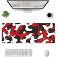 thumbnail image 2 of Red Black White Gaming Mouse Pad Desk Pad XL 31.5×11.8 Inch Japanese Anime Geometric Cool Extended Mousepad 30X80cm with Non-Slip Rubber Base Stitched Edge Large Desk Mat for Gamer Office Home Work, 2 of 6